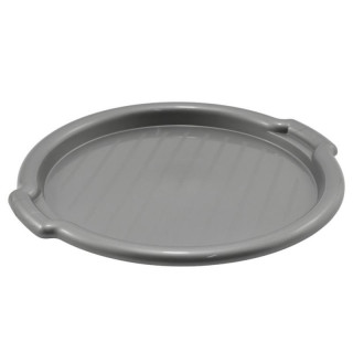 Taca plastikowa 34cm okrągła srebrna